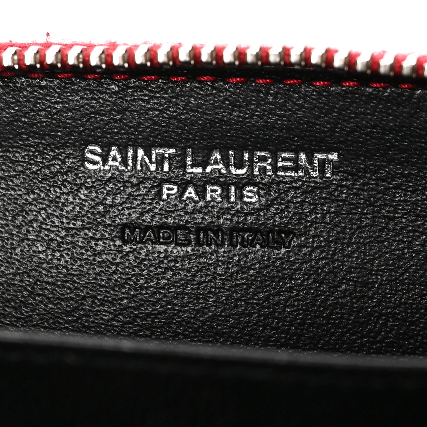 Saint Laurent Calfskin Compact Zip Around Wallet Red 6 of 6