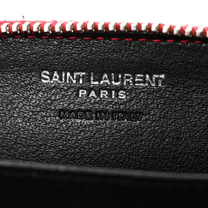 Saint Laurent Calfskin Compact Zip Around Wallet Red 6 of 6