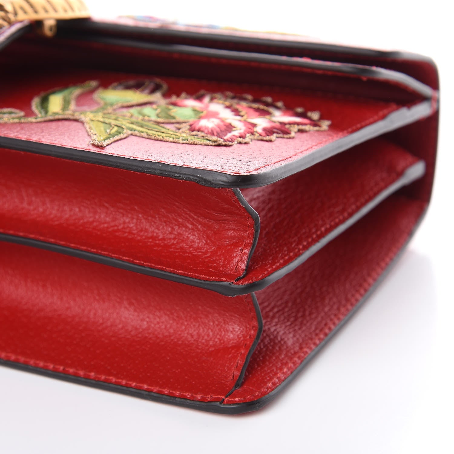 Gucci Calfskin Web Floral Embroidered Small Dionysus Shoulder Bag Hibiscus Red 10 of 10