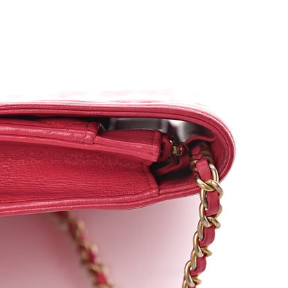 Chanel Lambskin Quilted Boy Wallet On Chain WOC Fuchsia 14 of 20
