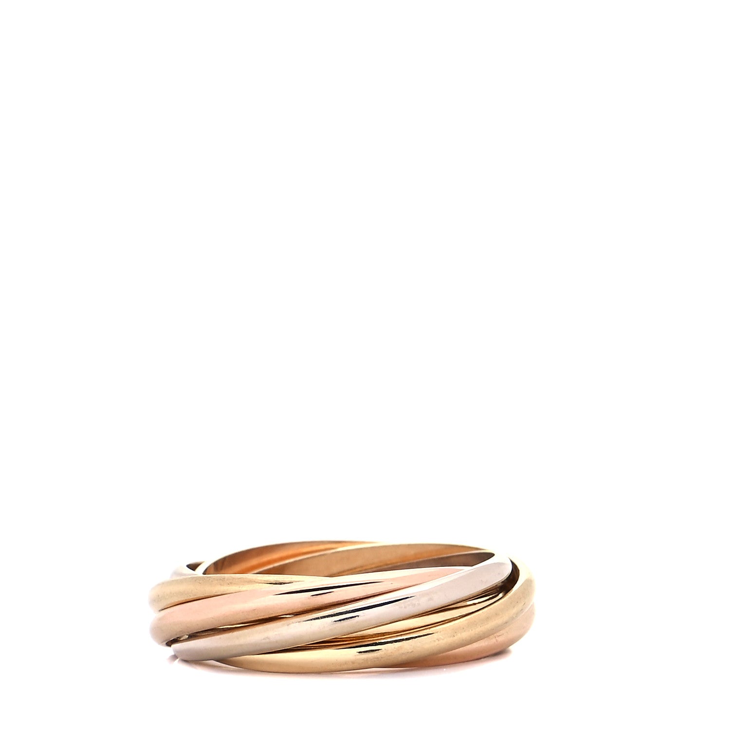 Cartier 18K Pink Yellow White Gold 7 Band Trinity Ring 51 5.75 1 of 6