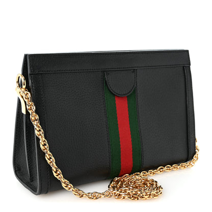 Gucci Calfskin GG Web Small Ophidia Chain Shoulder Bag Black 3 of 10