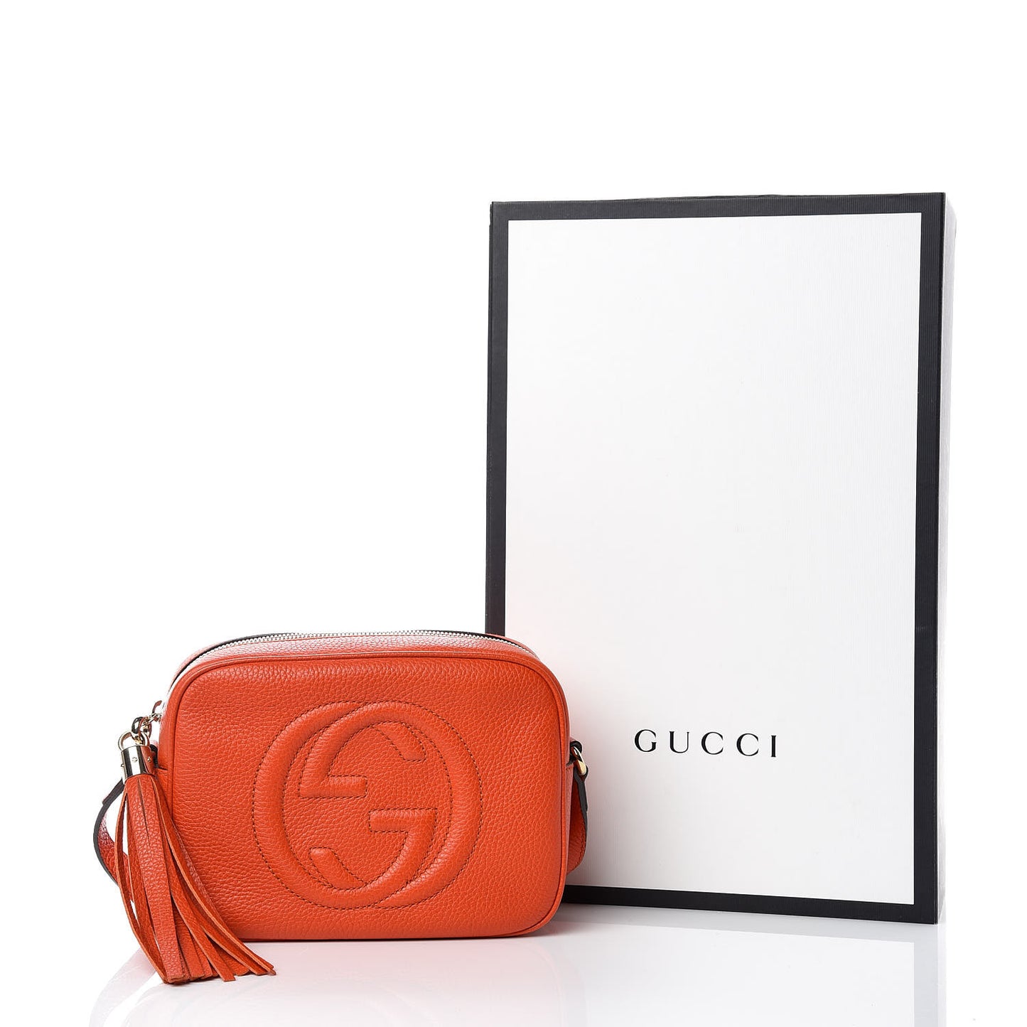 Pebbled Calfskin Small Soho Disco Bag Sun Orange