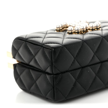 Chanel Lambskin Quilted Pearl CC Vanity Case Black 9 of 10