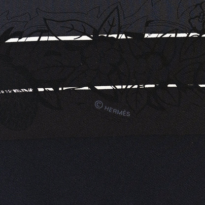 Hermes Silk Jungle Love Rainbow Scarf 90 Black Gris White 4 of 5