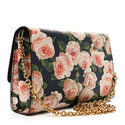 Dolce & Gabbana Dauphine Floral Print Micro Welcome Crossbody Bag Black Multicolor 2 of 9