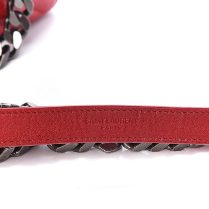 Saint Laurent Sheepskin Matelasse Chevron Monogram Medium College Bag Rouge 10 of 14