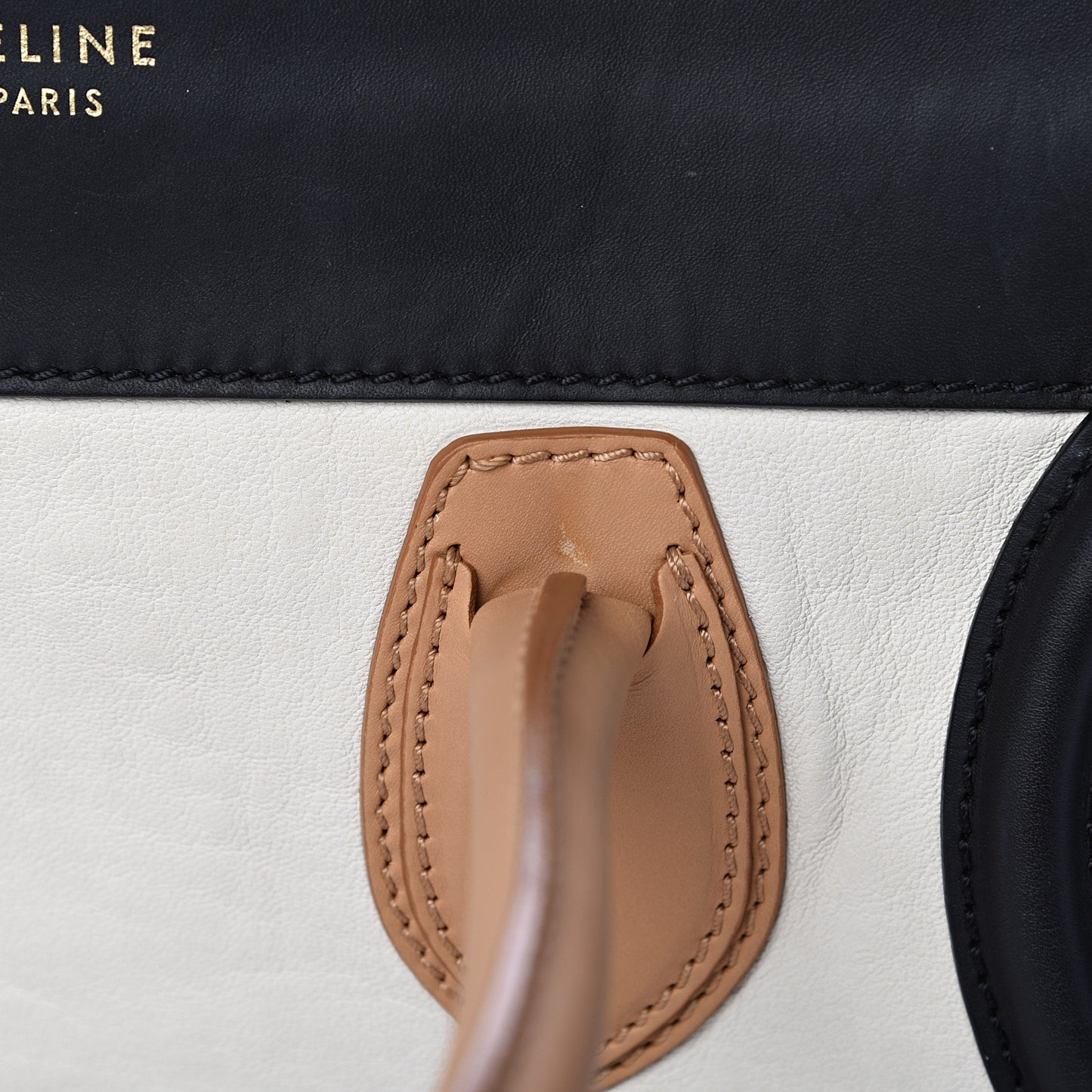 Calfskin Mini Tri-Color Luggage Black Brown White