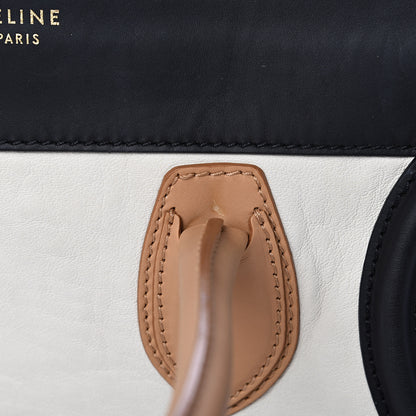 Celine Calfskin Mini Tri-Color Luggage Black Brown White 20 of 24