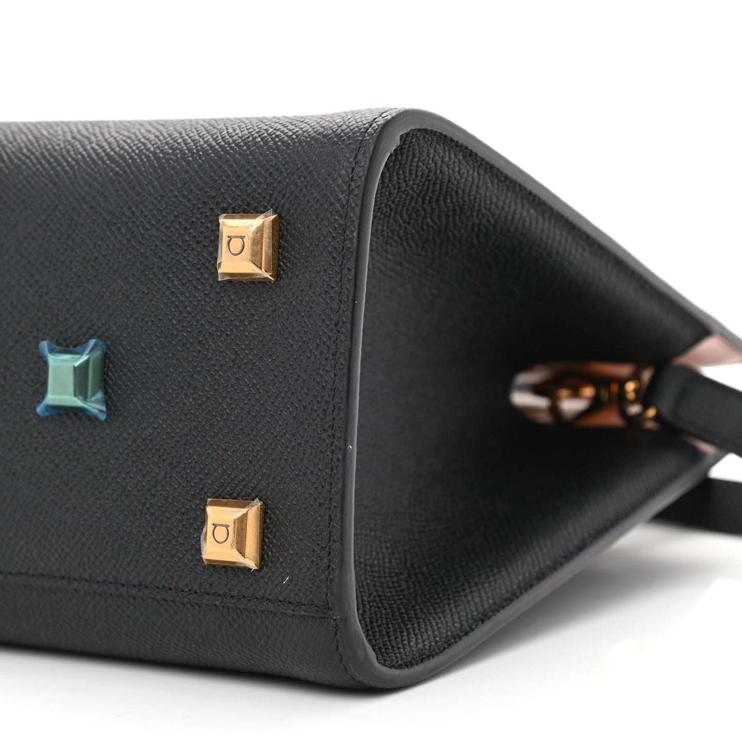 Hammered Calfskin The Studio Box Bag Black