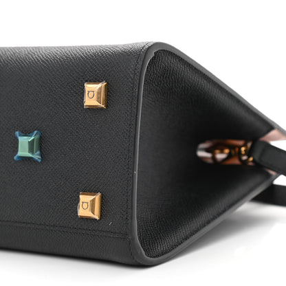 Salvatore Ferragamo Hammered Calfskin The Studio Box Bag Black 10 of 10