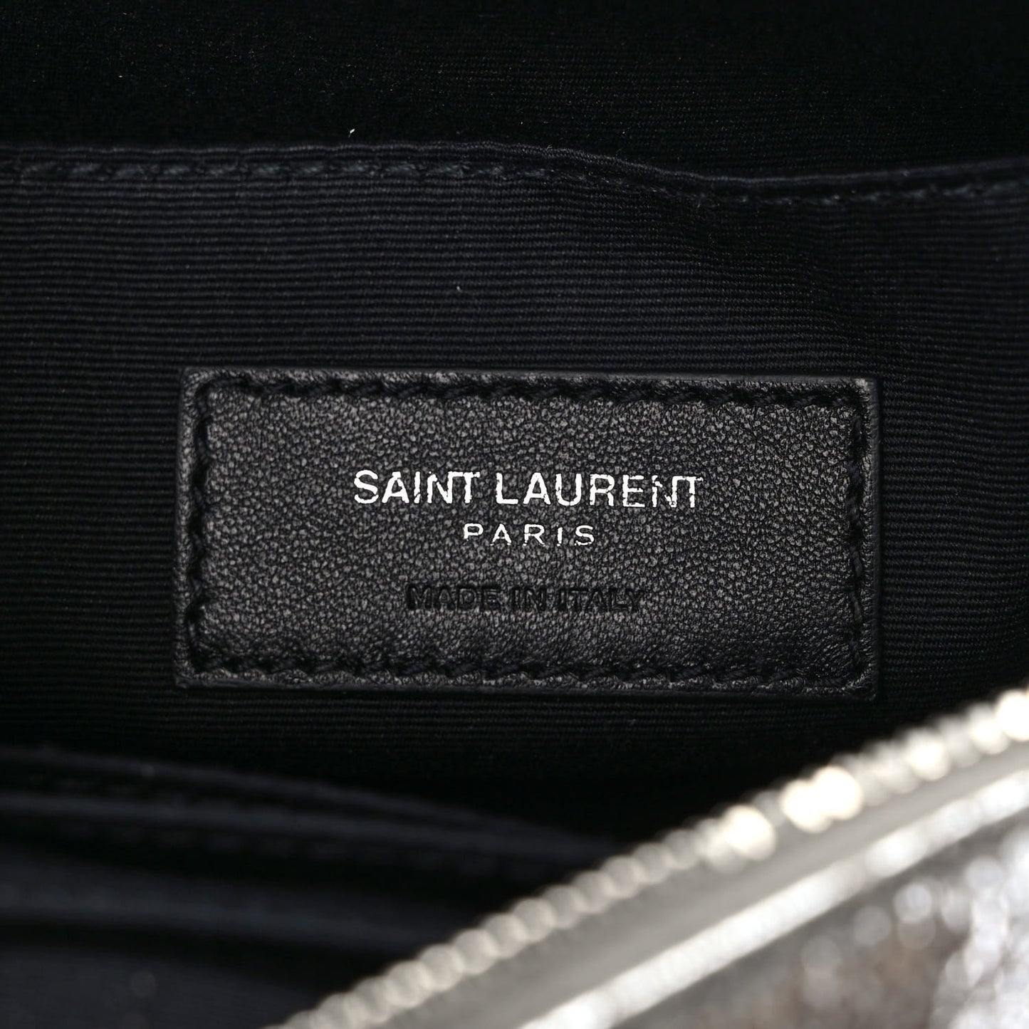 Metallic Lambskin Monogram Lou Belt Bag Argento