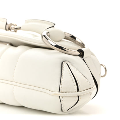 Gucci Nappa Vertical Matelasse Small Maxi Horsebit Chain Shoulder Bag Great White 10 of 10