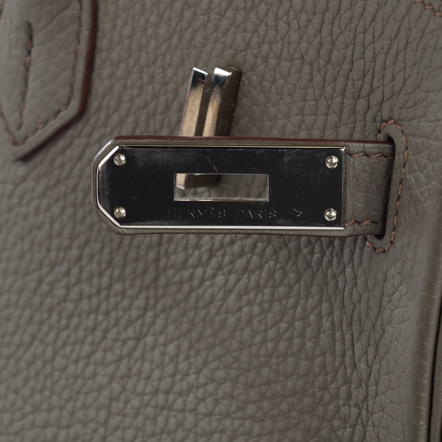 Hermes Taurillon Clemence Birkin 35 Etain 4 of 21