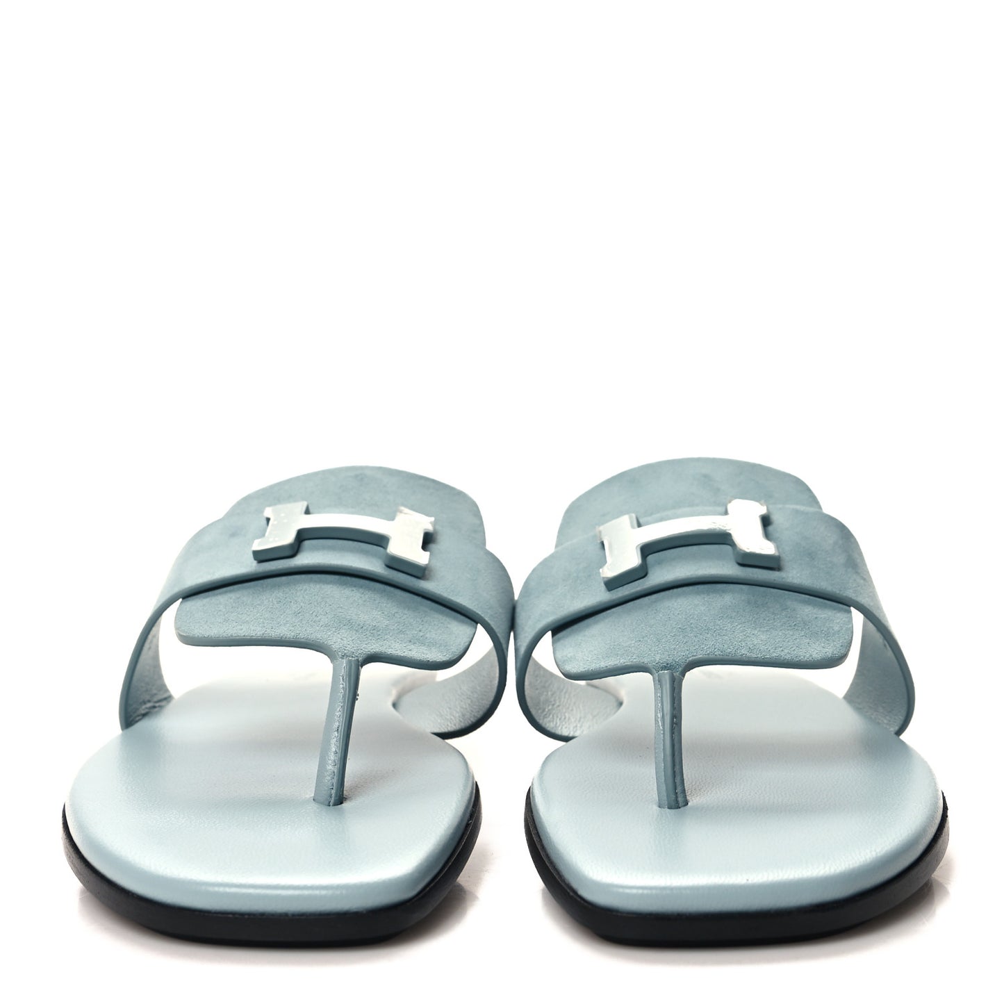 Suede Goatskin Womens Galerie Sandals 36 Bleu Pinede