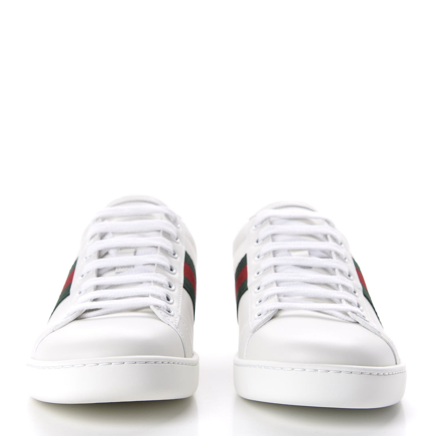 Calfskin Ayers Bee Embroidered Womens Ace Sneakers 37.5 White Green