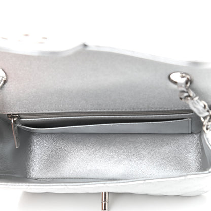 Chanel Metallic Lambskin Quilted Mini Rectangular Flap Silver 5 of 9