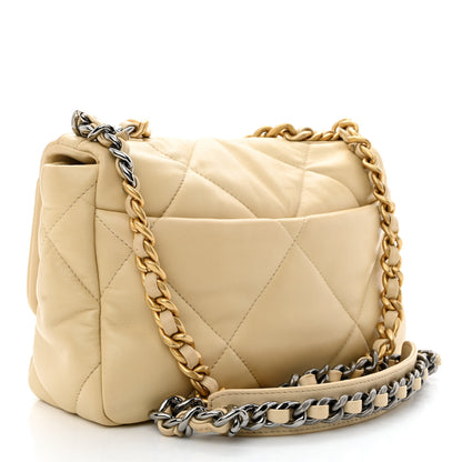 Chanel Lambskin Quilted Medium Chanel 19 Flap Beige 3 of 11