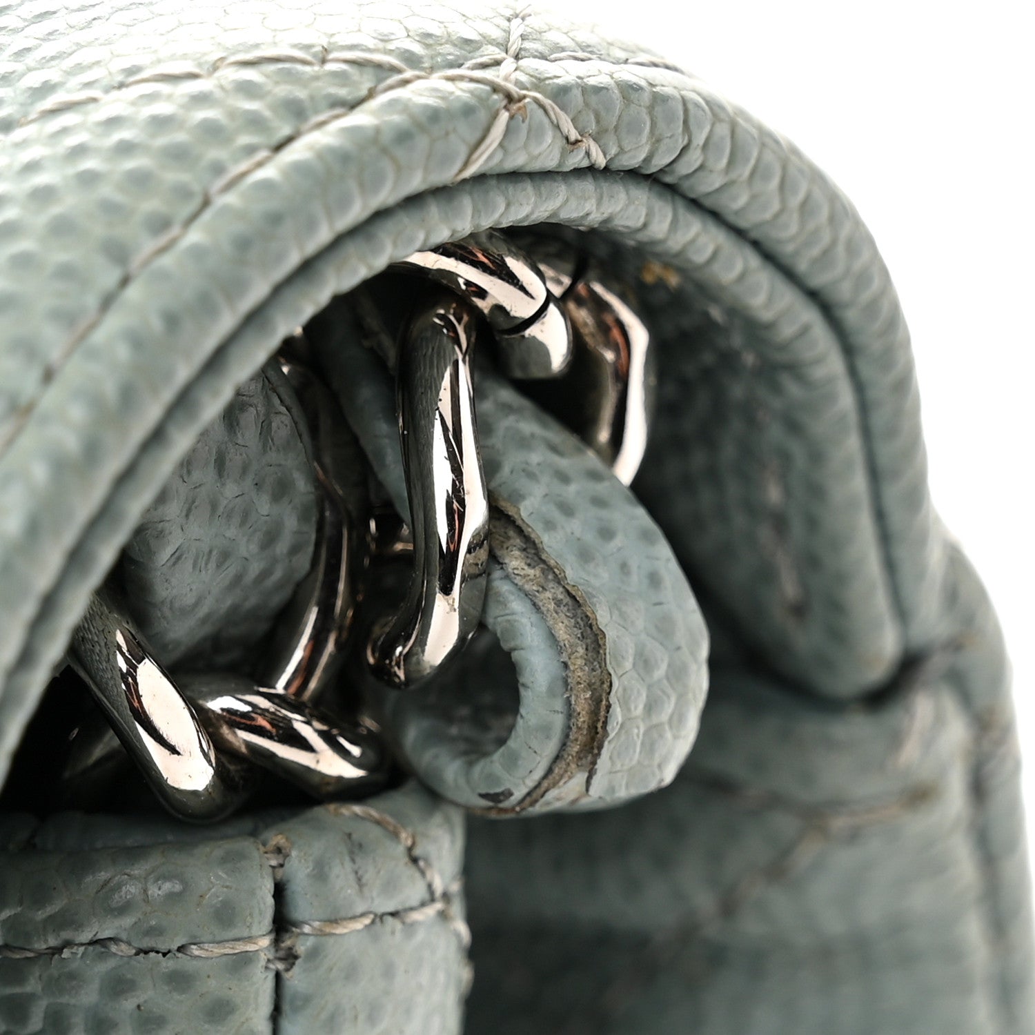 Chanel Caviar Quilted Medium Double Flap Light Blue 17 of 17