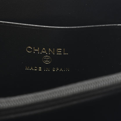 Chanel Caviar Quilted Crystal Zip Around Coin Purse Wallet Black 7 of 9