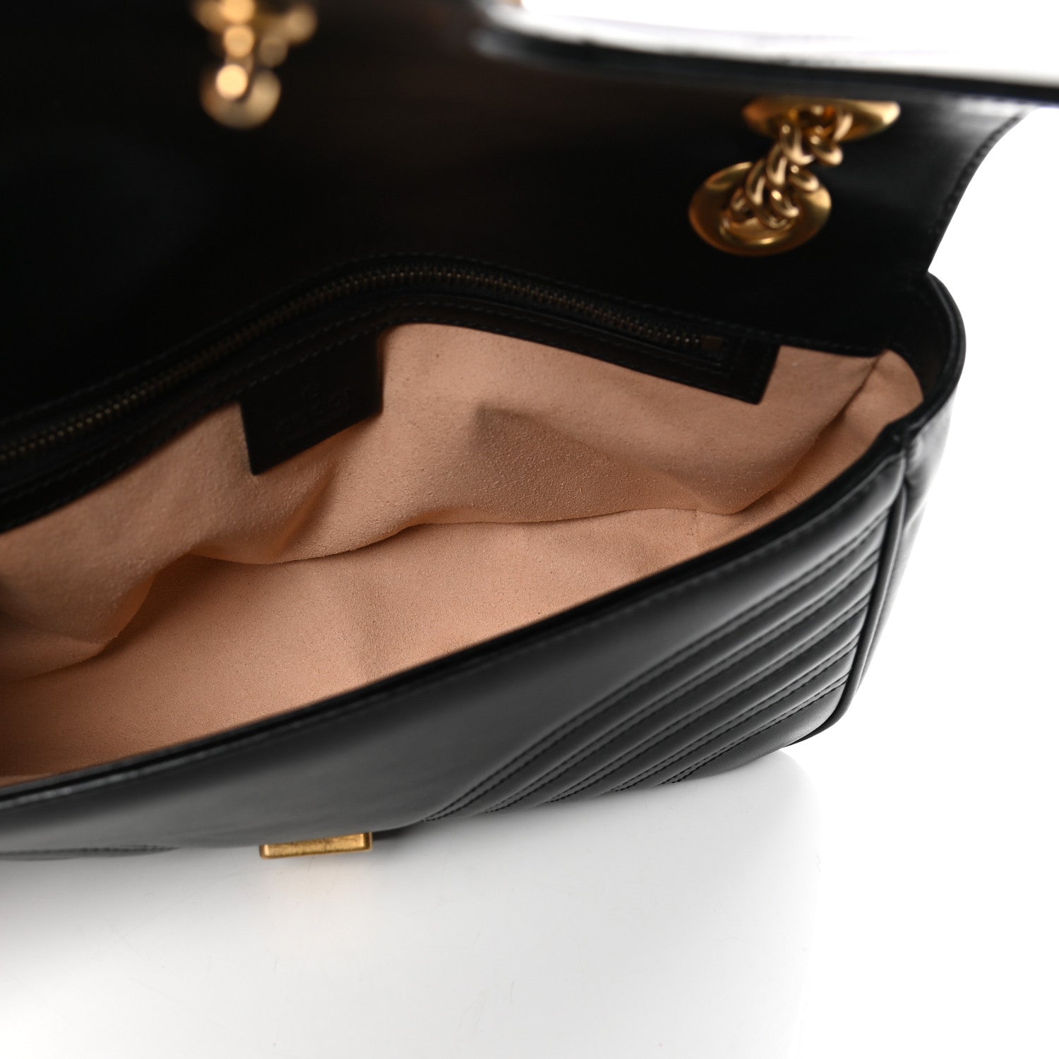 Gucci Calfskin Matelasse Small GG Marmont Shoulder Bag Black 4 of 4
