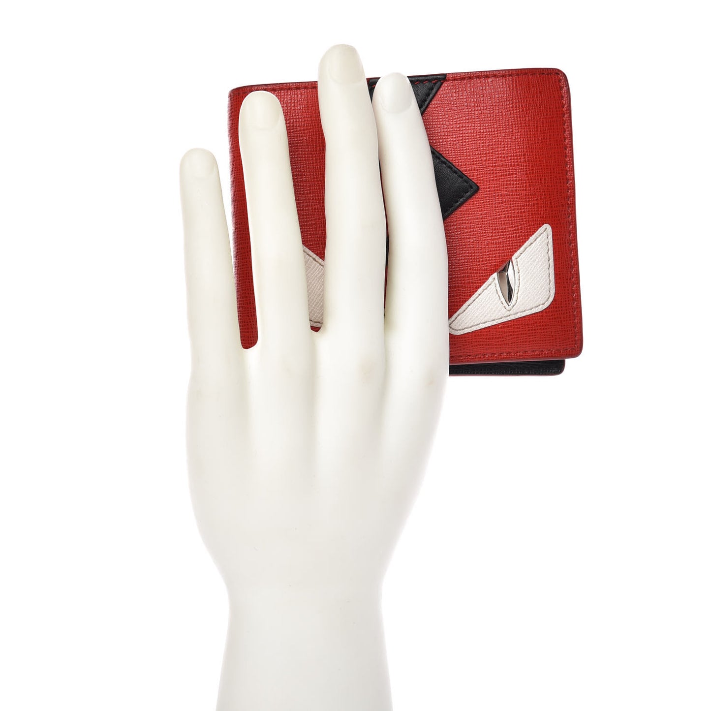 Vitello Elite Flamingo Lightning Monster Eyes Bi-Fold Wallet Rosso White Black