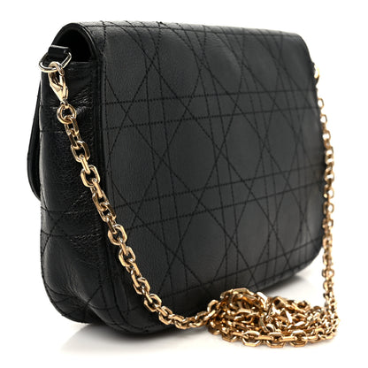 Christian Dior Grained Calfskin Cannage Diorling Wallet On Chain Black 3 of 10