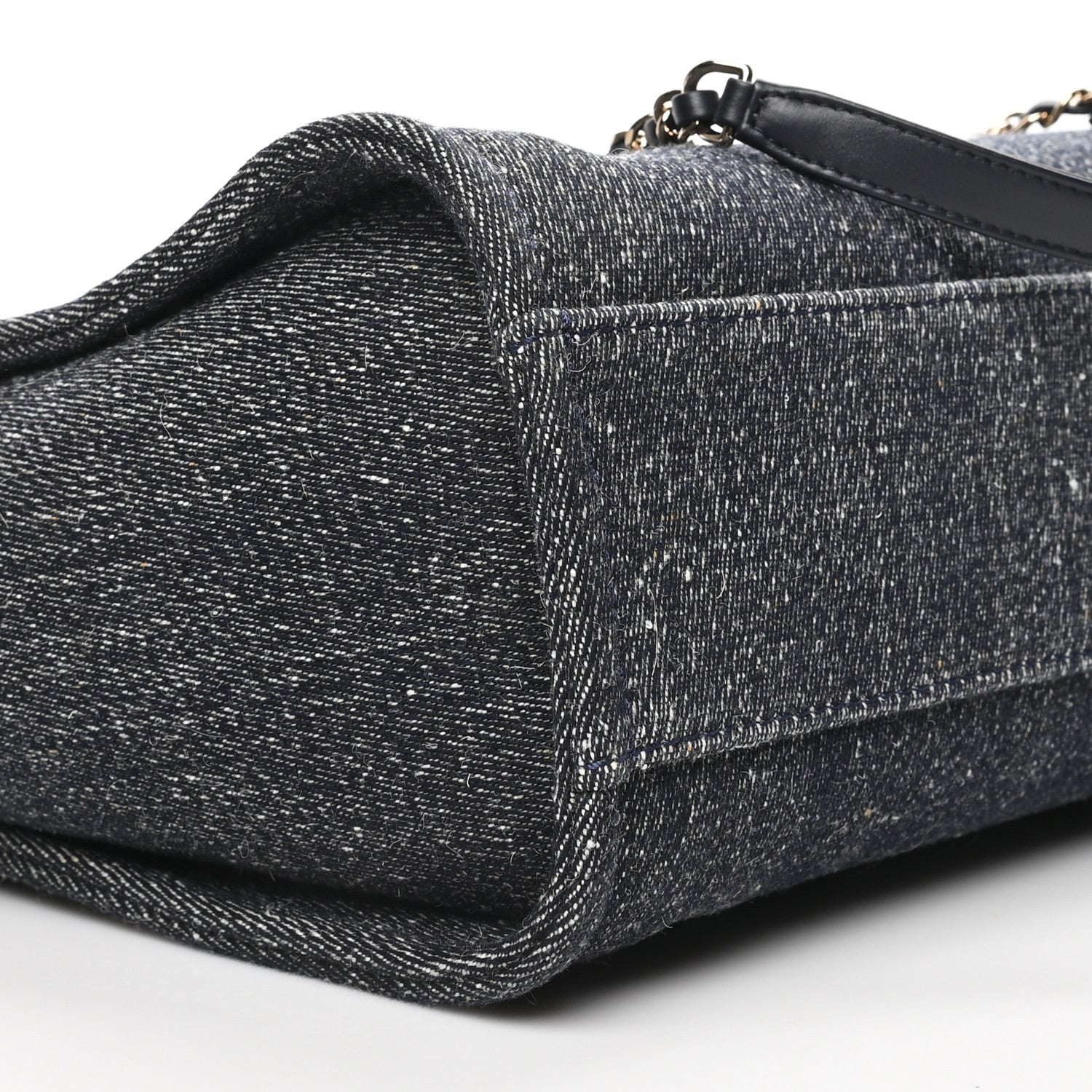 Chanel Denim Small Deauville Tote Dark Blue White 10 of 11