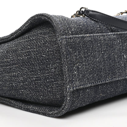 Chanel Denim Small Deauville Tote Dark Blue White 10 of 11
