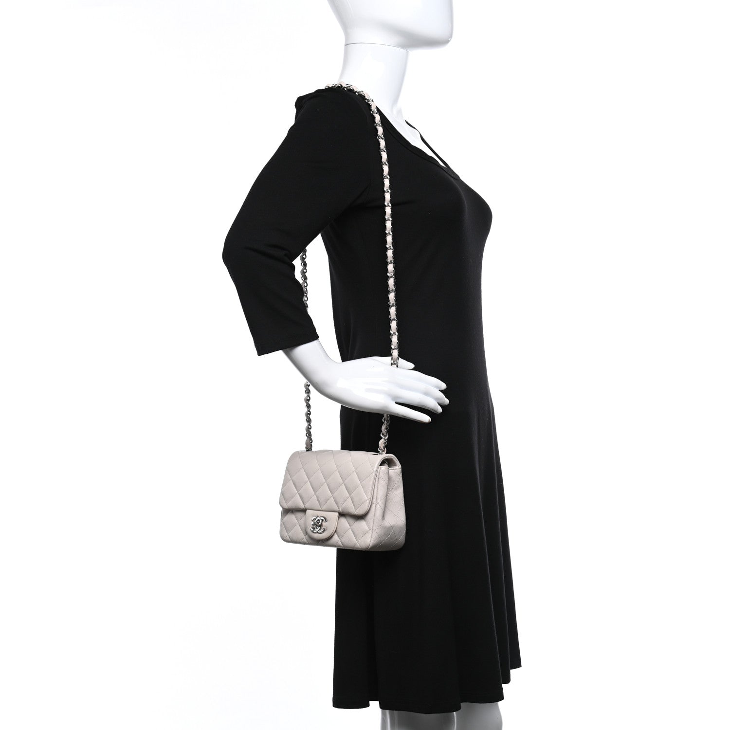 Chanel Caviar Quilted Mini Square Flap White 2 of 9