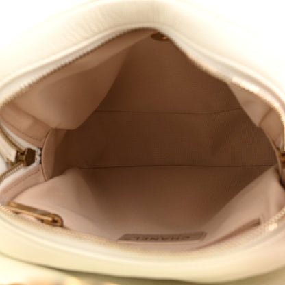 Chanel Shiny Caviar Quilted Chain Melody Backpack White 5 of 11