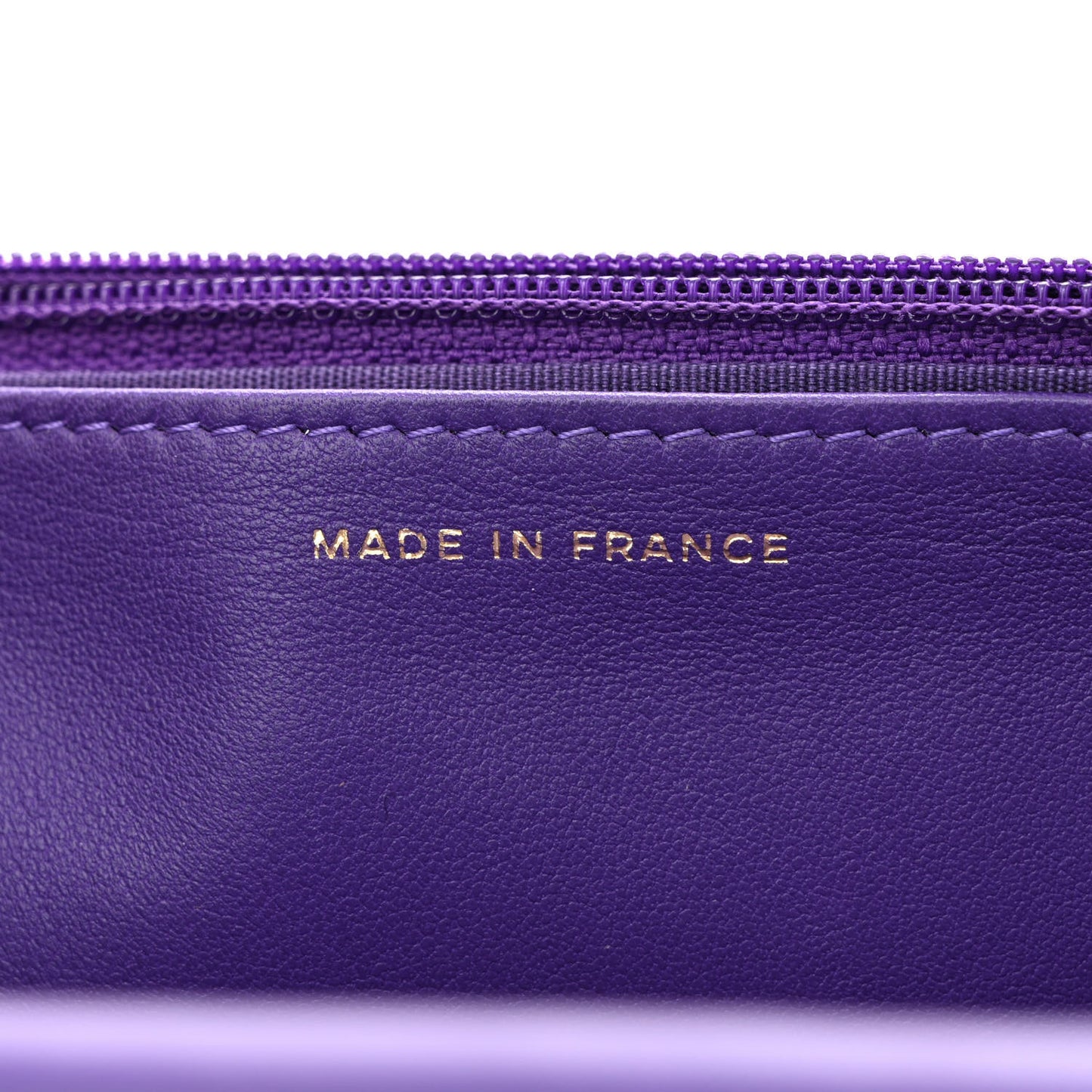 Lambskin Quilted Boy Wallet On Chain WOC Purple