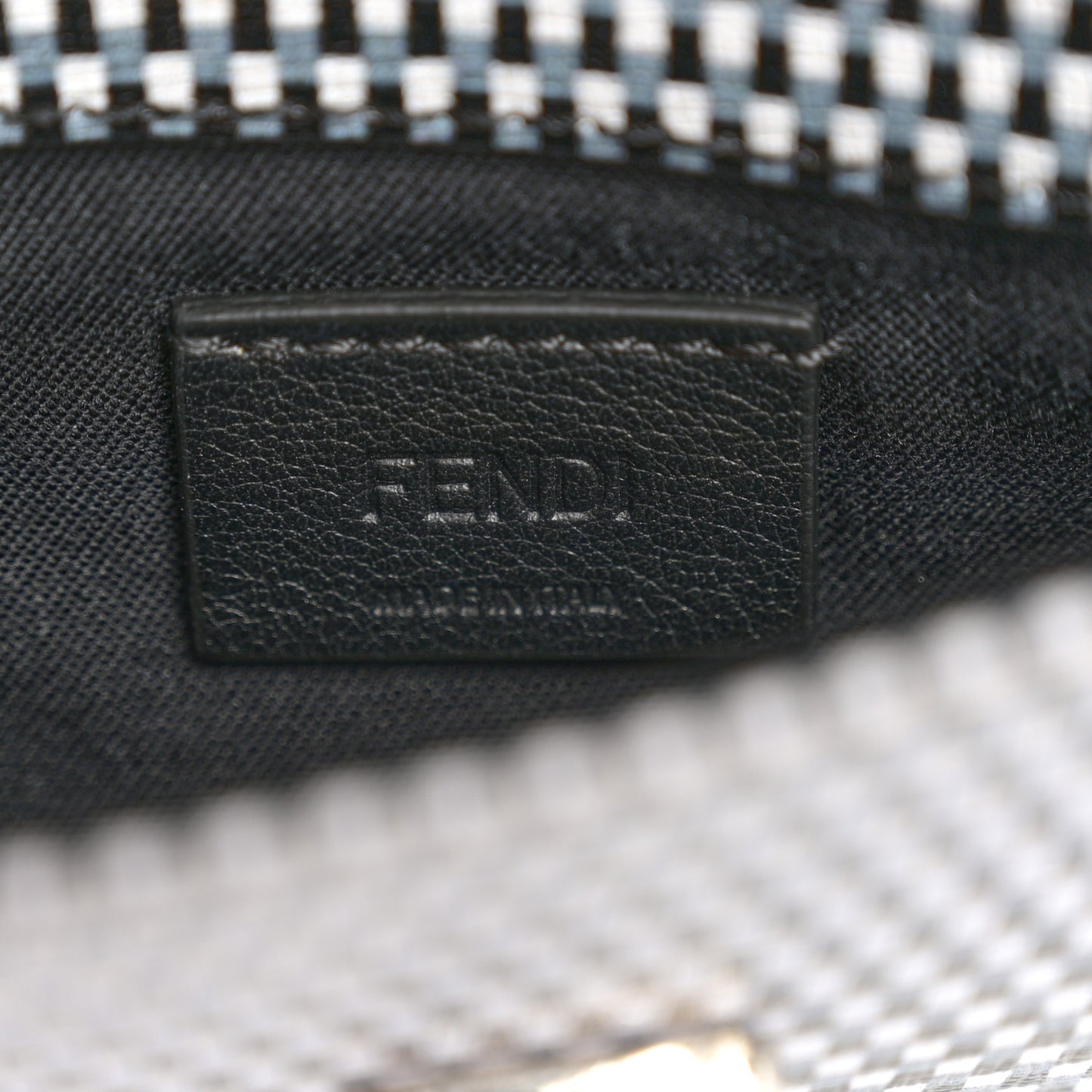 Vitello Elite Mink Fur Studded Karlito Tube Wallet On Chain Black White