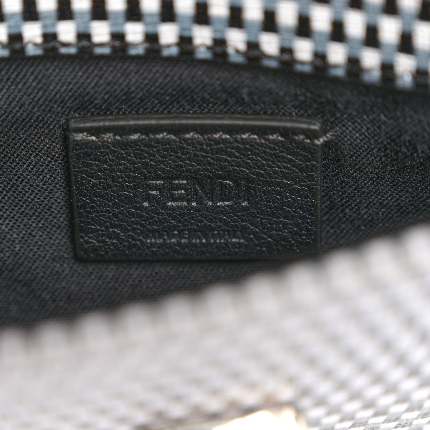 Fendi Vitello Elite Mink Fur Studded Karlito Tube Wallet On Chain Black White 7 of 12