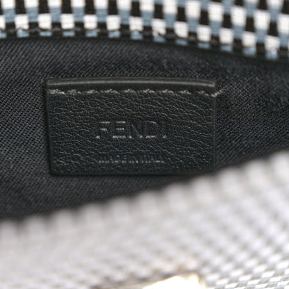 Fendi Vitello Elite Mink Fur Studded Karlito Tube Wallet On Chain Black White 7 of 12