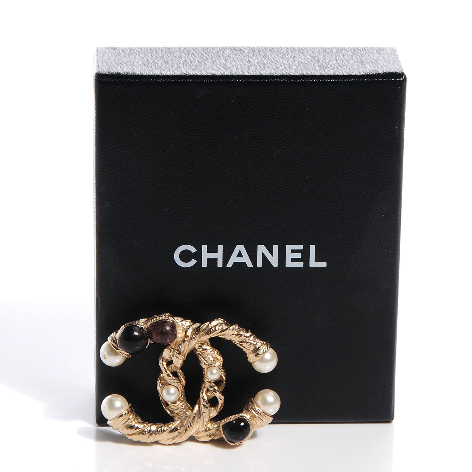 Chanel Pearl Stones CC Brooch Gold 3 of 6