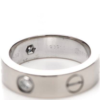 Cartier 18K White Gold 3 Diamond 5.5mm LOVE Ring 52 6 5 of 6