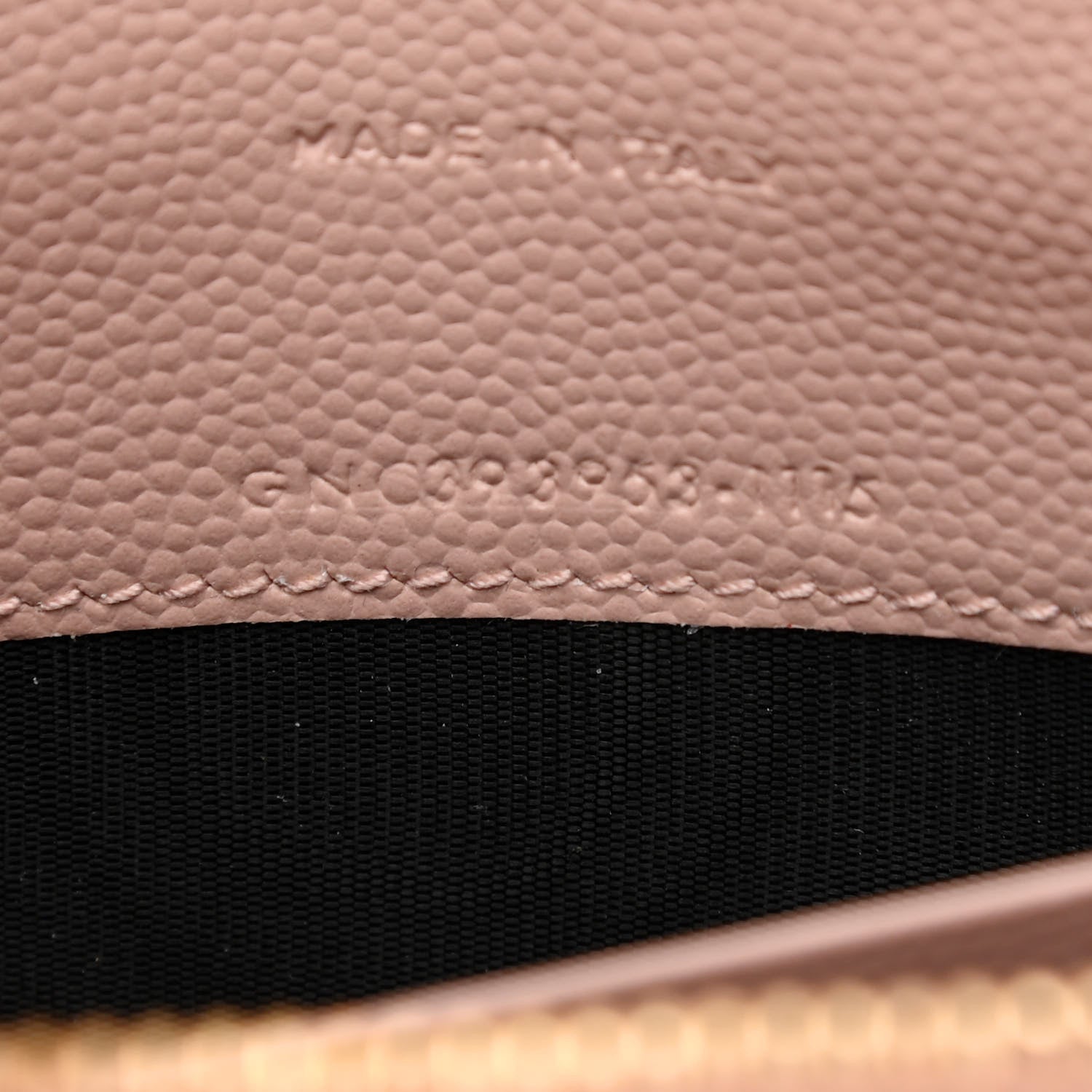 Saint Laurent Grain De Poudre Matelasse Chevron Monogram Envelope Chain Wallet Pale Pink 8 of 12