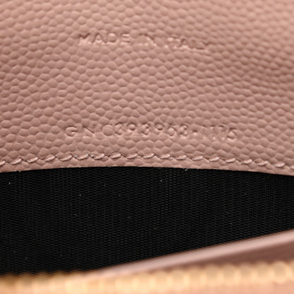 Saint Laurent Grain De Poudre Matelasse Chevron Monogram Envelope Chain Wallet Pale Pink 8 of 12