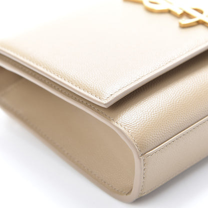 Saint Laurent Grain De Poudre Small Monogram Kate Satchel Nude Powder 12 of 13