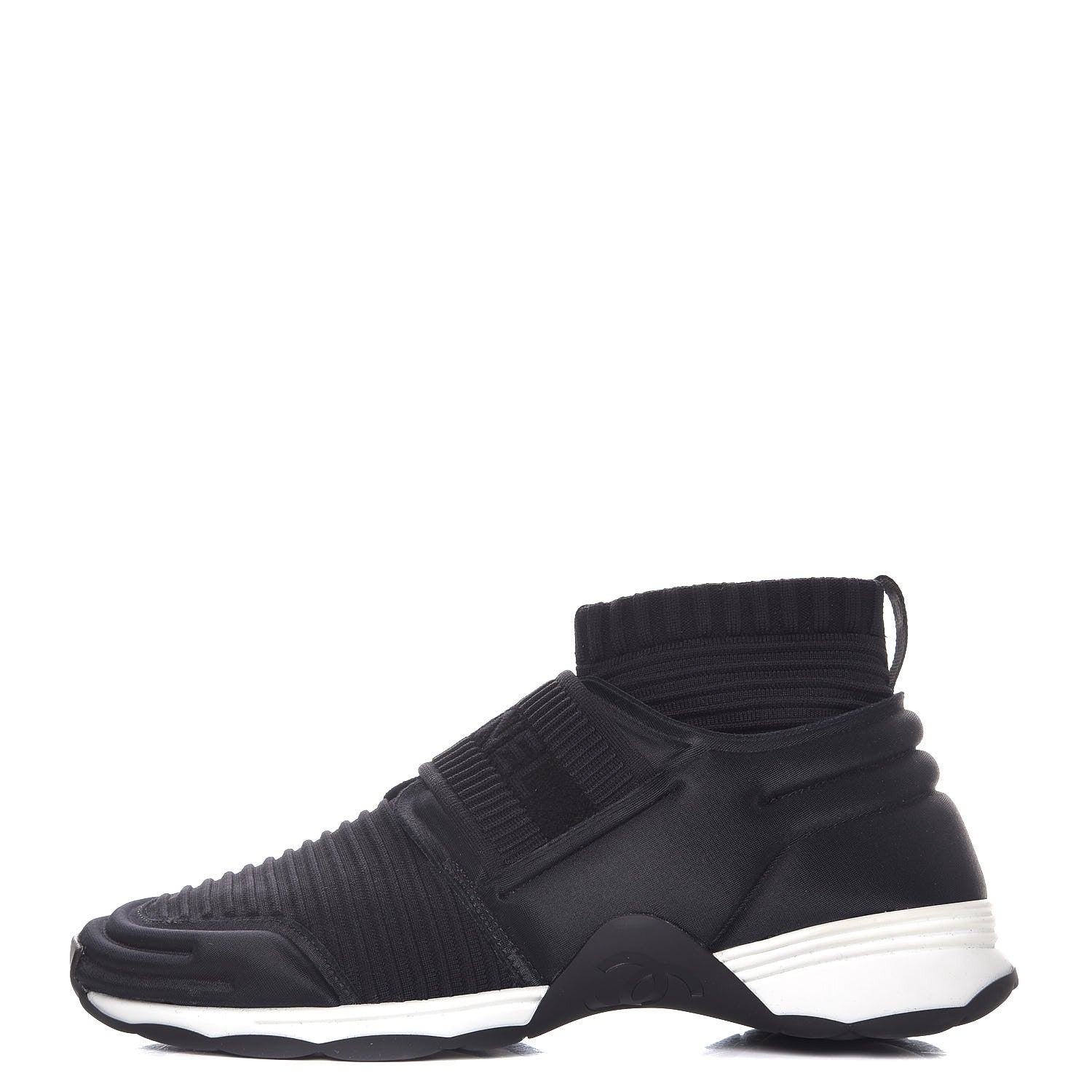 Chanel Stretch Fabric CC Sneakers 37 Black 1 of 8