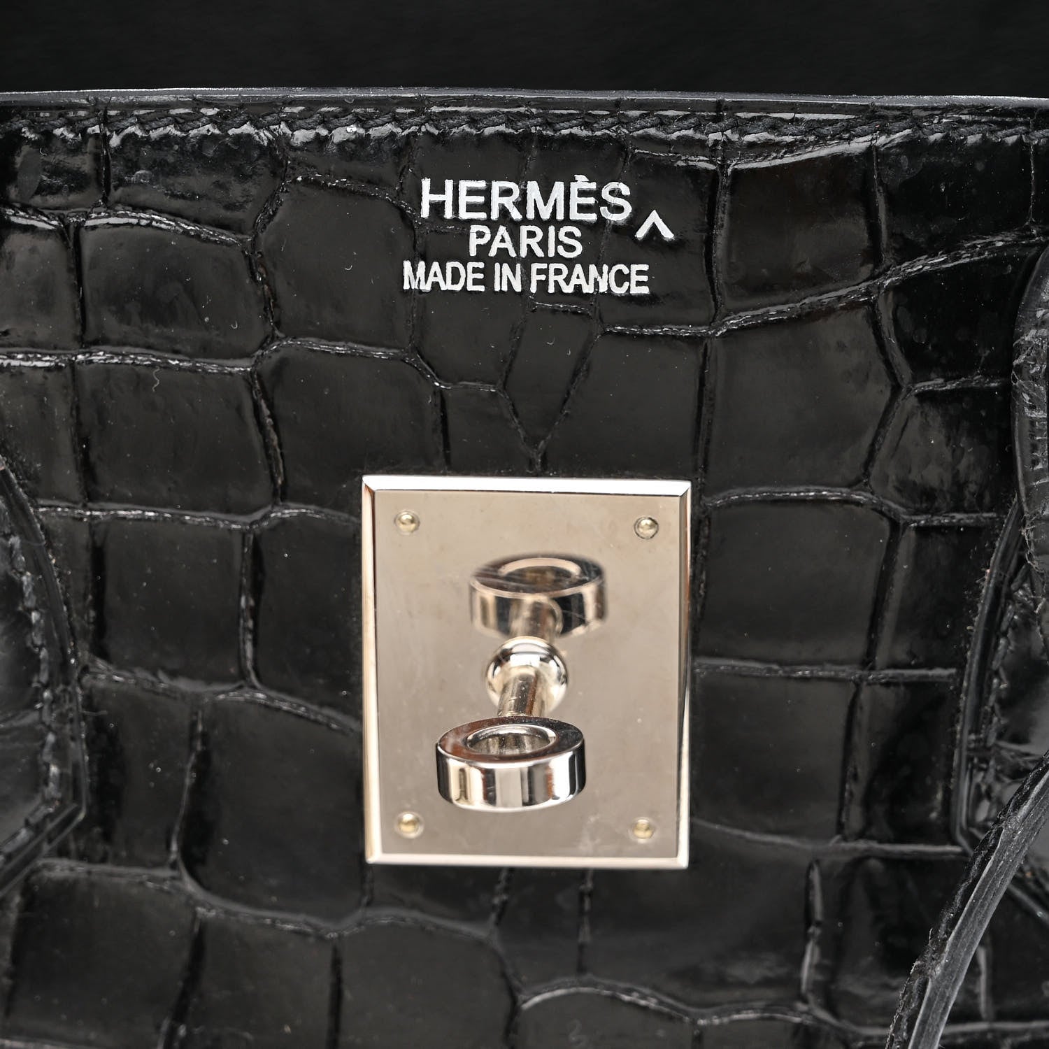 Hermes Shiny Porosus Crocodile Birkin 35 Black 6 of 14