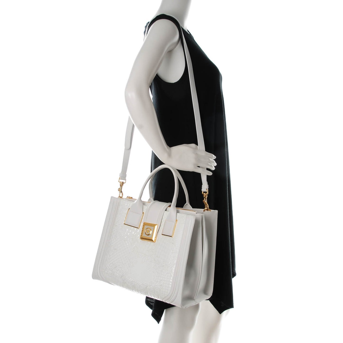 Patent Micro Vanitas Icon Handbag White