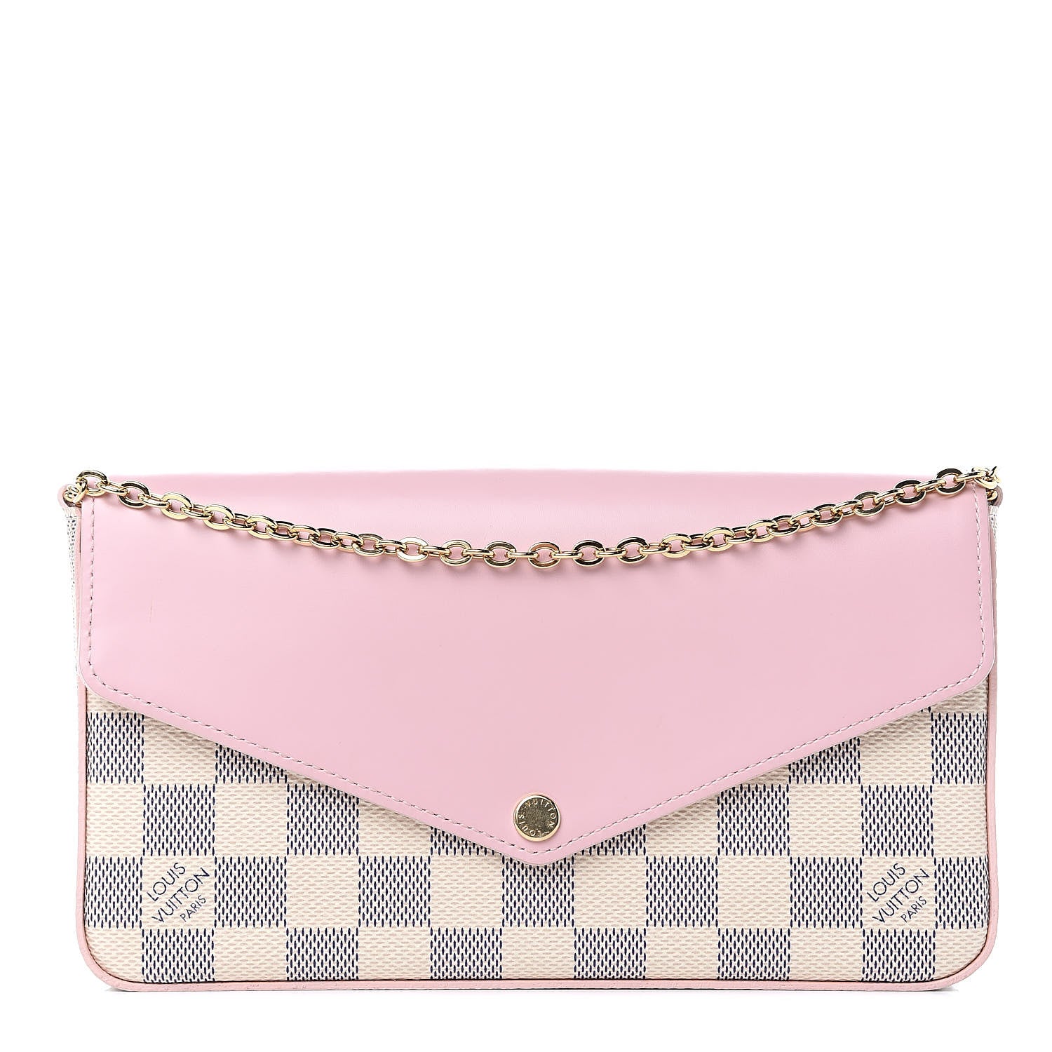 Louis Vuitton Damier Azur Calfskin Pochette Felicie Eau de Rose 1 of 10