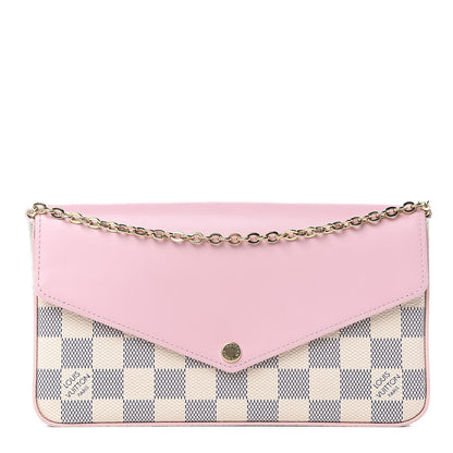 Louis Vuitton Damier Azur Calfskin Pochette Felicie Eau de Rose 1 of 10