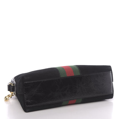 Gucci Suede Patent Web GG Small Ophidia Dome Shoulder Bag Black 4 of 10