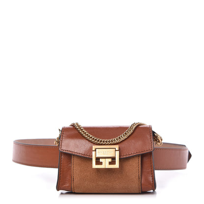 Givenchy Goatskin Suede Nano GV3 Belt Bag Chestnut 1 of 10
