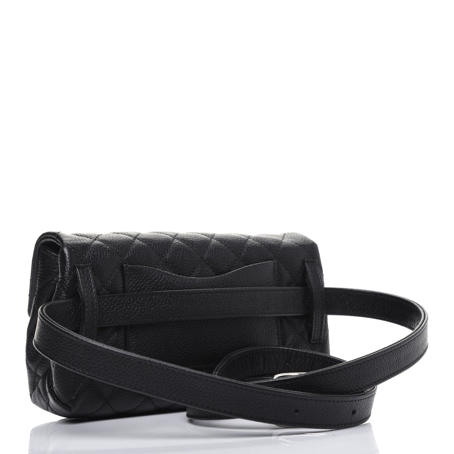 Grained Calfskin Quilted 2.55 Reissue Flap Belt Bag Clutch Black