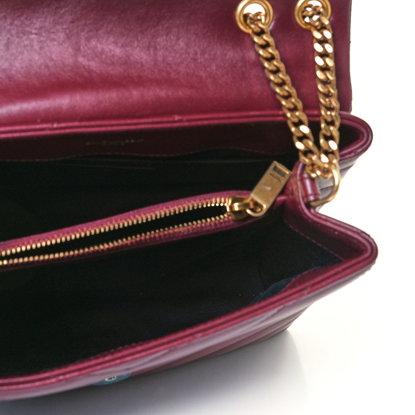 Calfskin Y Quilted Monogram Small Loulou Chain Satchel Dark Legion Red