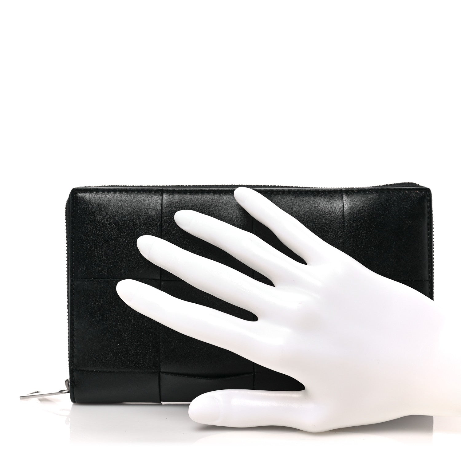 Bottega Veneta Nappa Maxi Intrecciato Zip Around Wallet Black 2 of 6